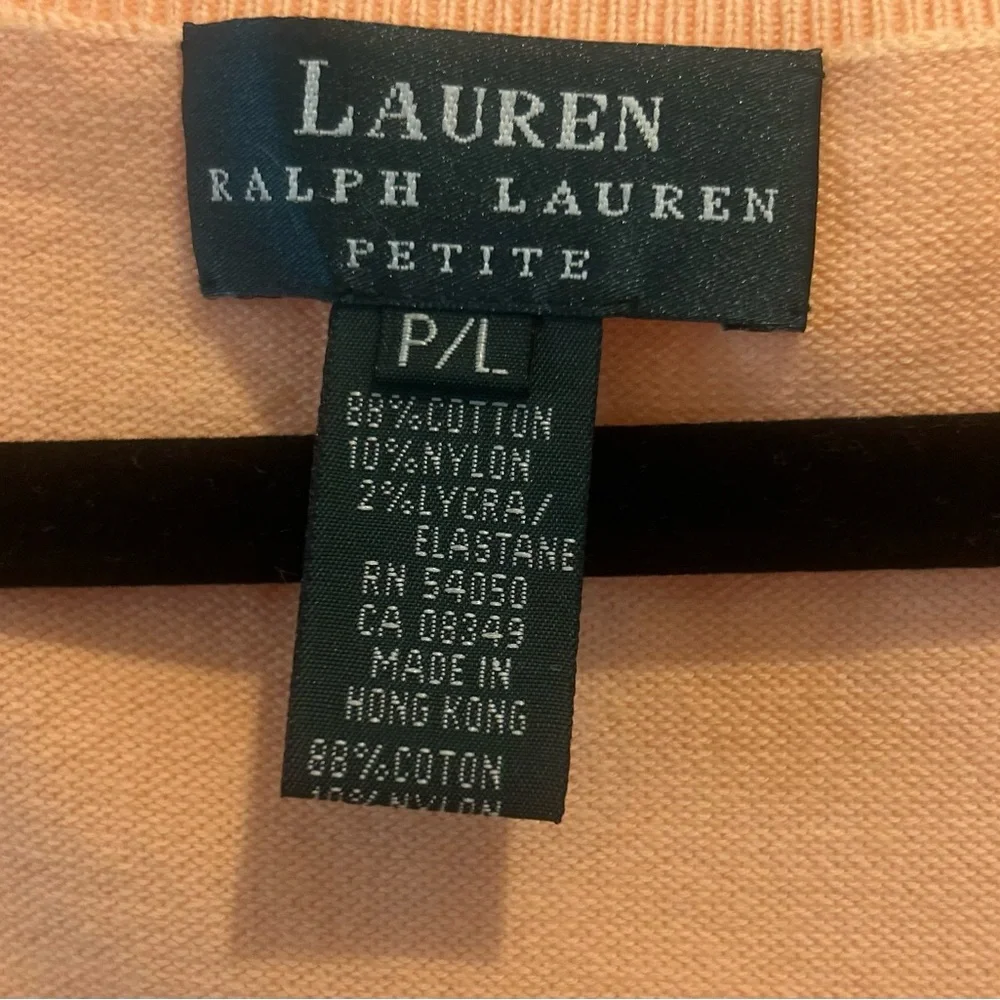 🧡”Lauren Ralph Lauren” Orange Sherbet  Tank Sweater Cardigan Set Size PL 🍑 - Picture 11 of 13